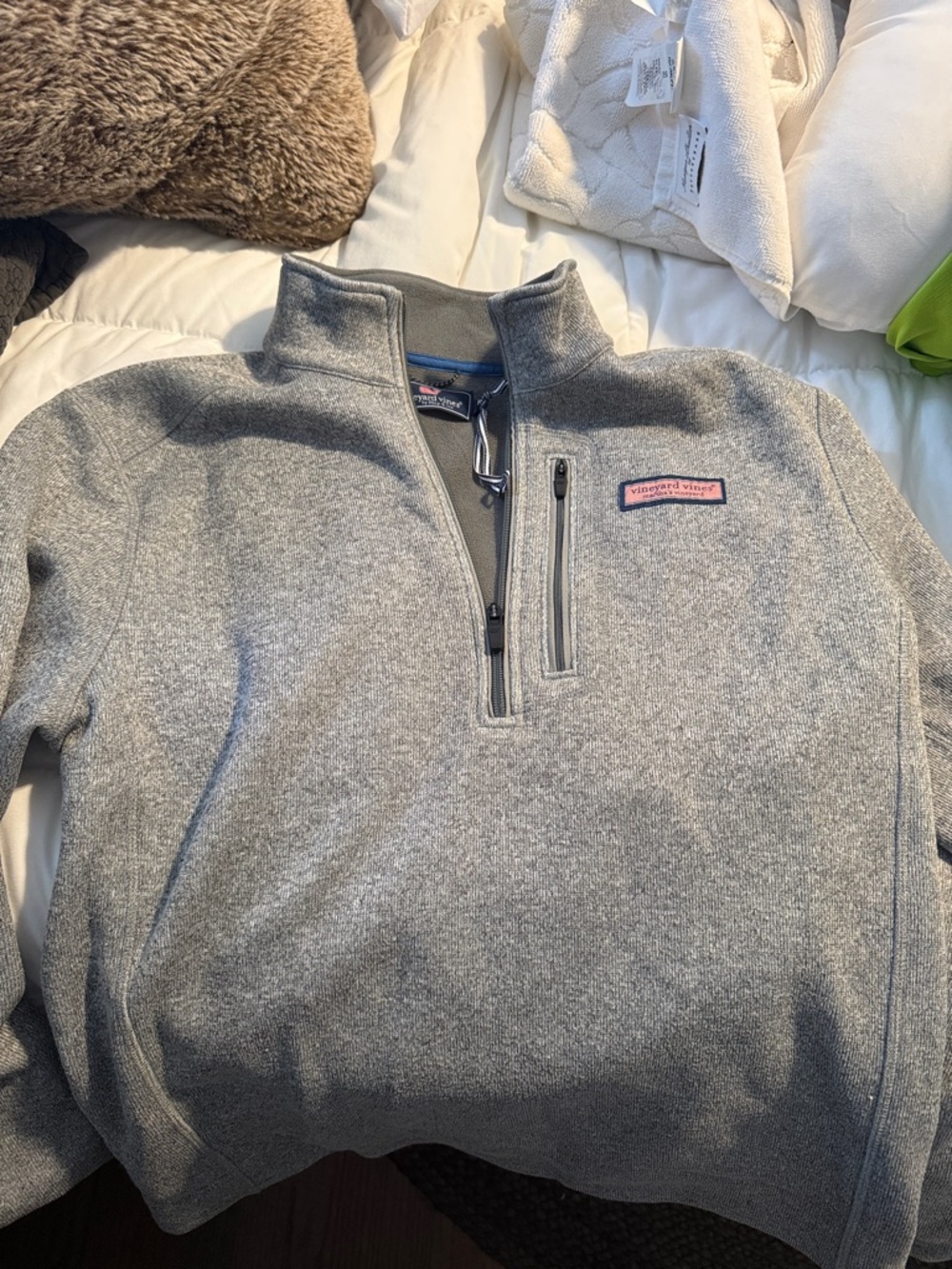 Vineyard Vines Men's Heather Gray Half-Zip Pullover
